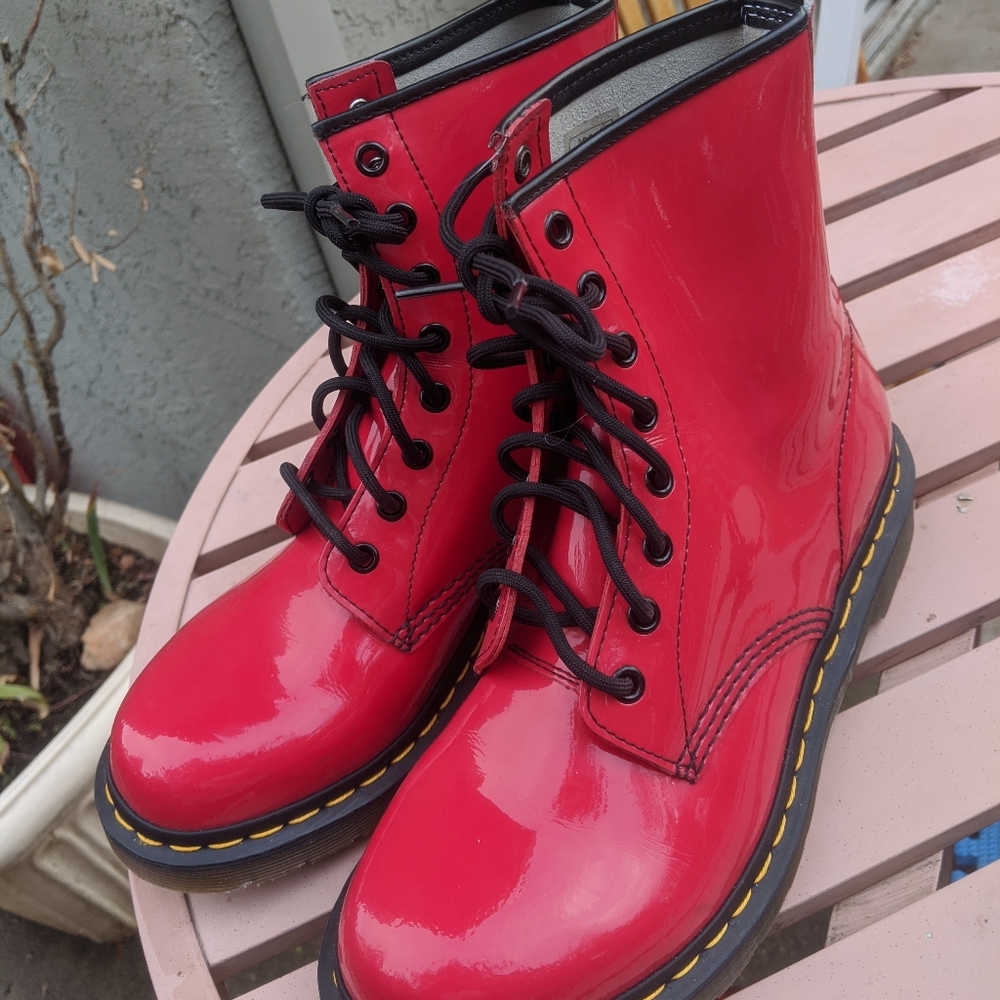 Dr. Martens Cherry Red Patent Leather Size 9